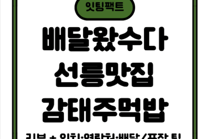 “배달왔수다” 화제의 맛집 — 초록밭 (선릉) 감태주먹밥 맛집 리뷰 + 위치·연락처·배달/포장 팁